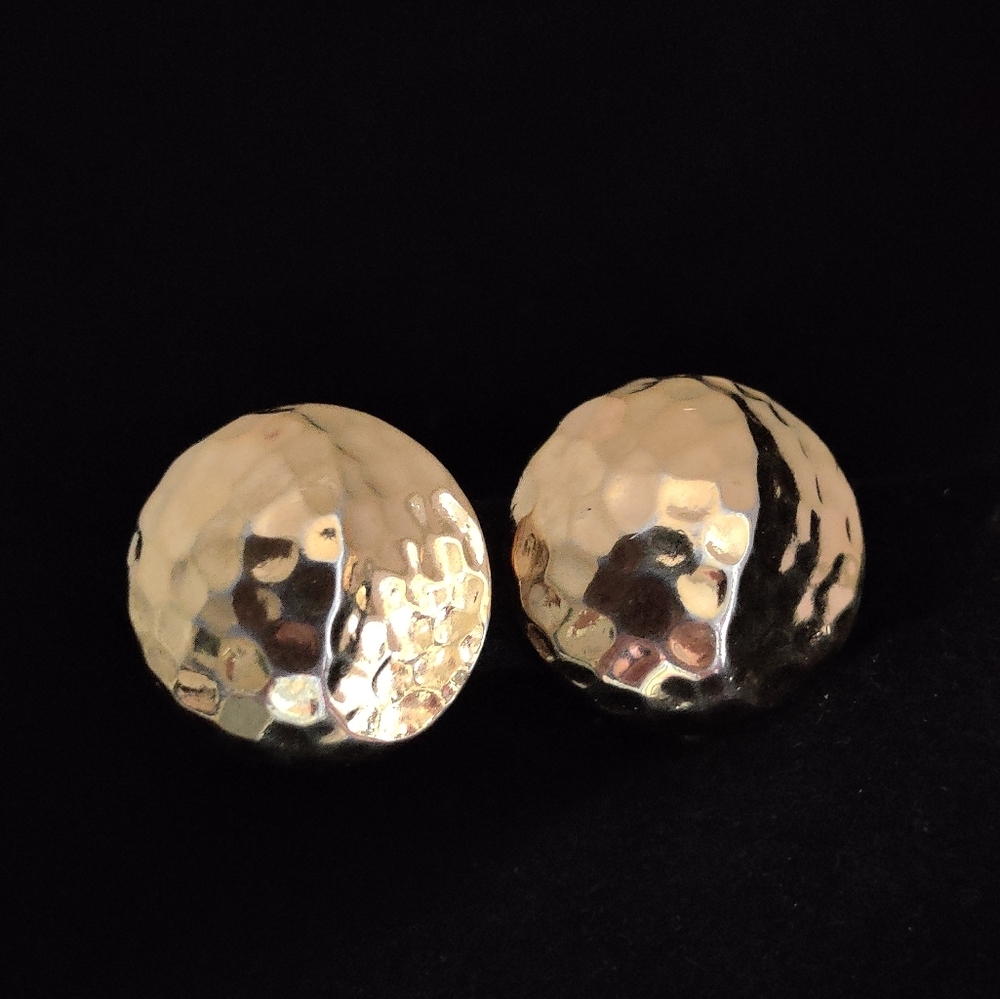 Vintage Trifari Hammered Domed Earrings